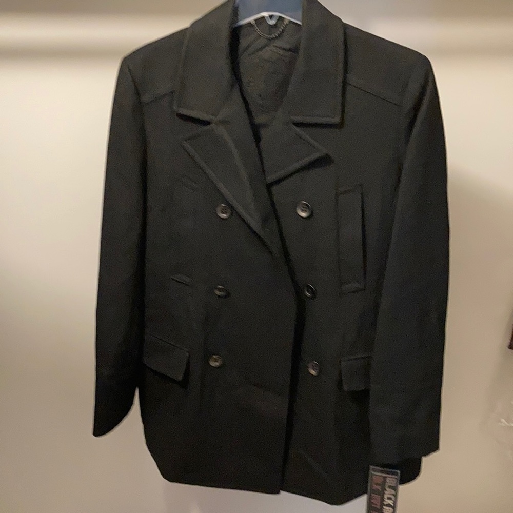 Black Rivet double breasted wool coat.  M.  Black.